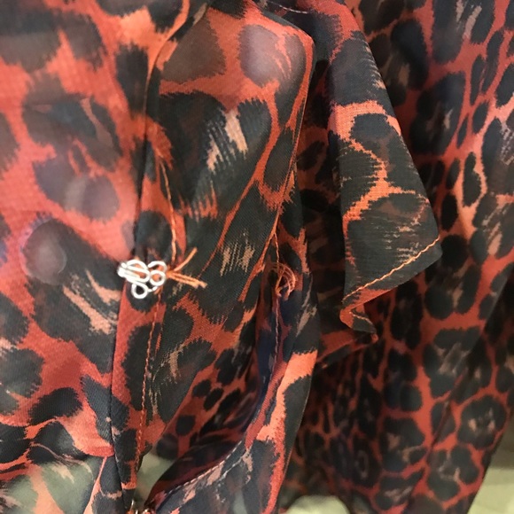 Vintage Selene Sport Sheer Animal Print Top - Picture 8 of 8